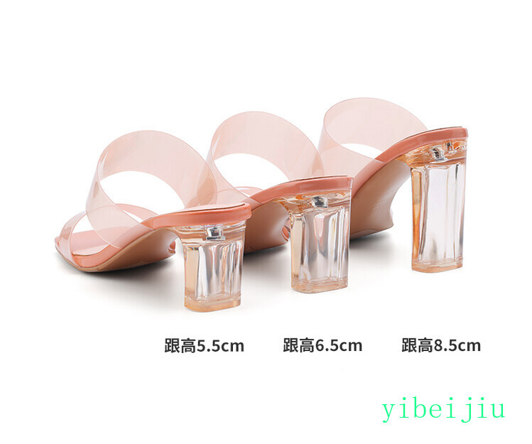 New Women Lady Slippers Crystal High Heel Sandals Mules Slides Causal Shoes 2026