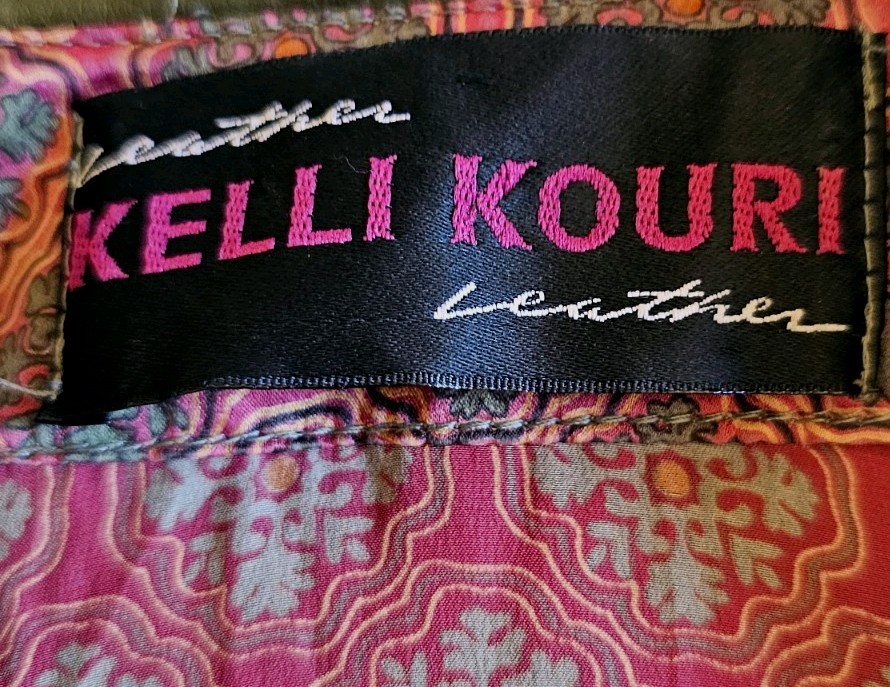 Gorgeous 1980s Silk/Leather Blouse By Boutique Designer Kelli Kouri