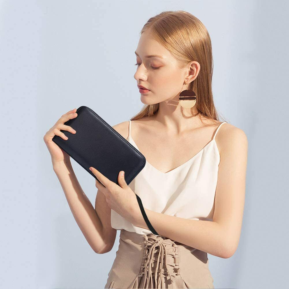 Large Capacity Credit Card Wallet Leather Secure RFID Wallet for Women 36 Slots