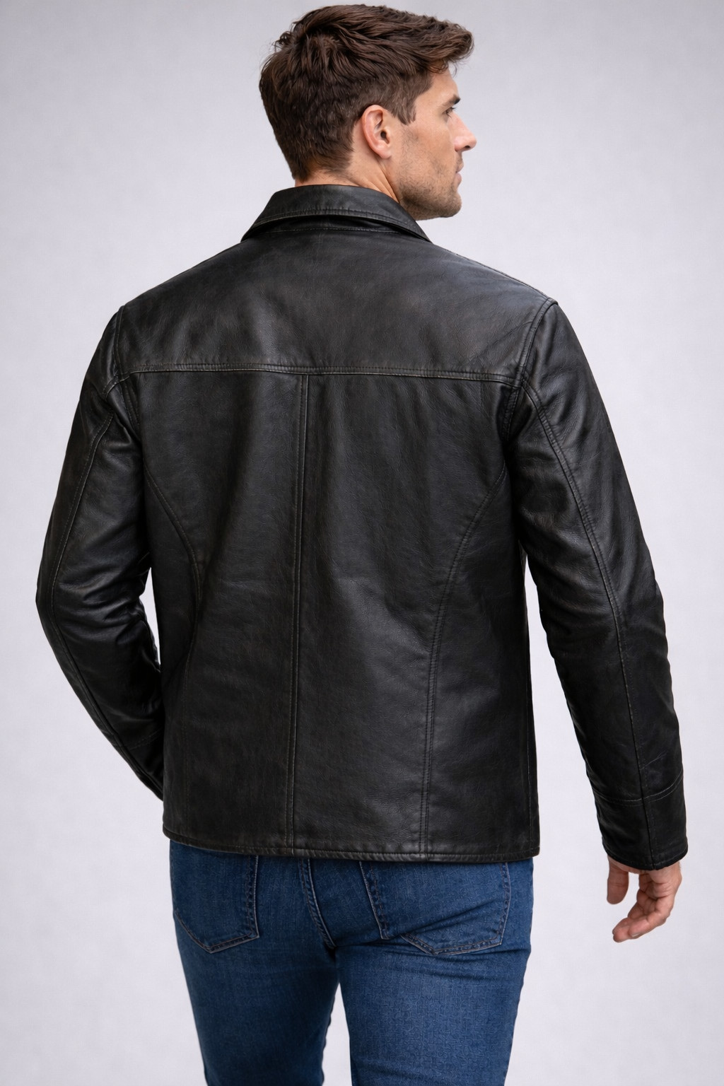 Men’s Genuine Soft Nappa Leather Jacket – Zipper Closure – Brand New Free Gift