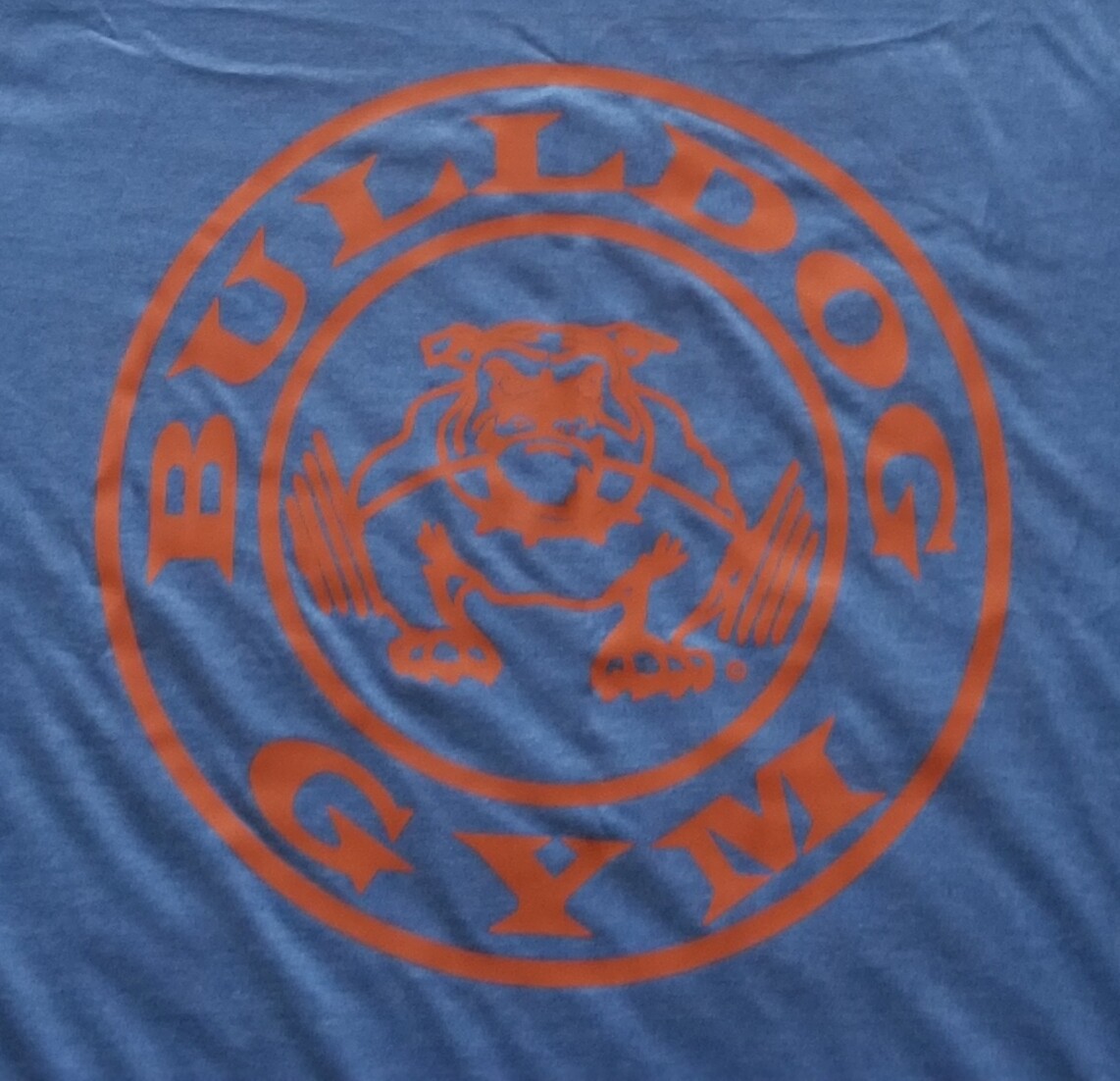 Bulldog Gym Workout Bodybuilding Muscle Royal / Vintage Orange T-Shirt New