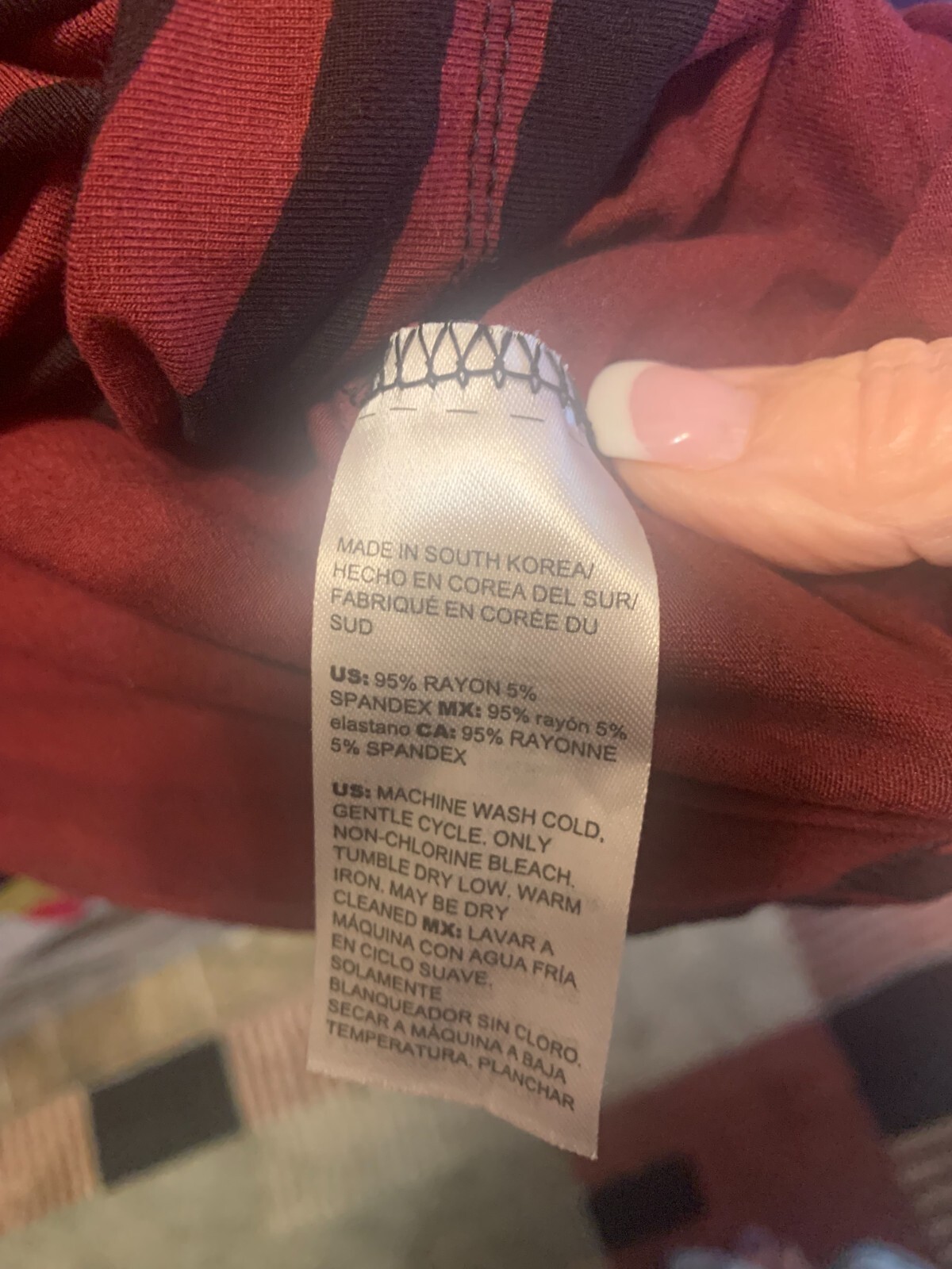 Chico’s Their unique sz 3(size chart in pics) red striped long sleeve