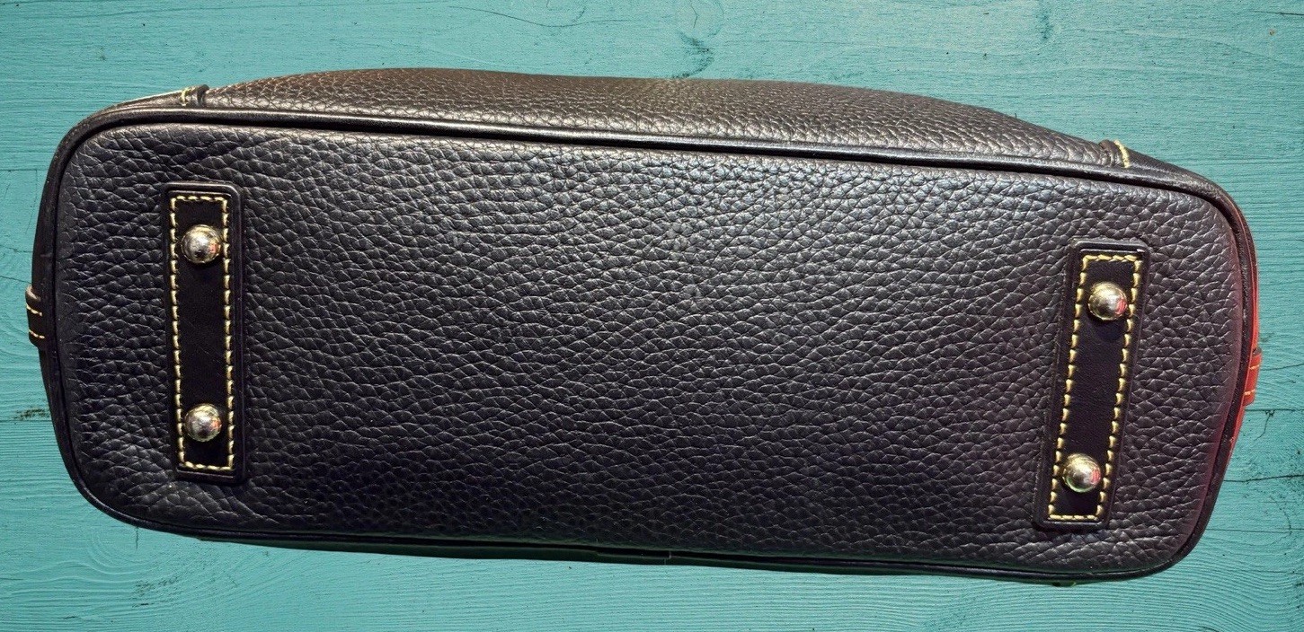 Dooney Bourke Black Pebble Leather Charleston Tote Shopper Shoulder Bag Purse