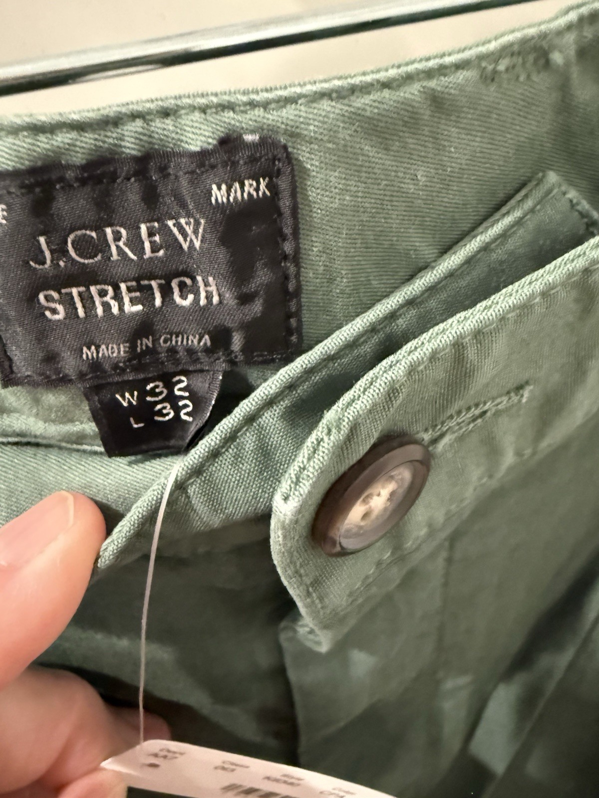 J Crew Men’s 32/32 Relaxed Tapered Stretch Chino Pants Green NWT Pleated Front