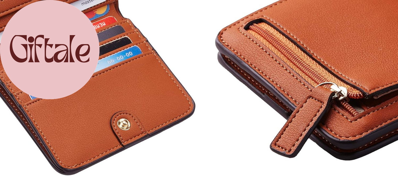Women’S Small Slim Leather Wallet with RFID Protection, Compact Bifold Mini Purs