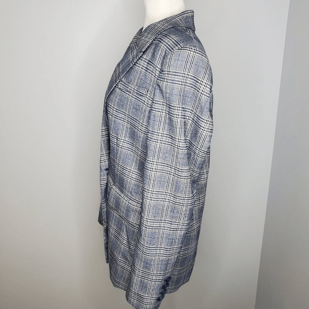 REBECCA MINKOFF boyfriend blazer Grace plaid oversized size 8