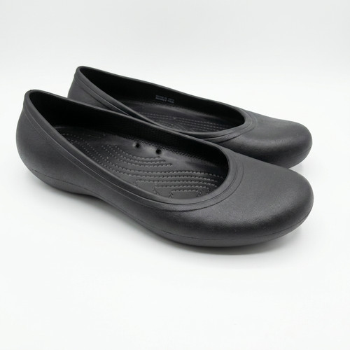 Crocs At Work Ballet Flat Non Slip Women’s Size 10 Black Iconic Comfort Slip On
