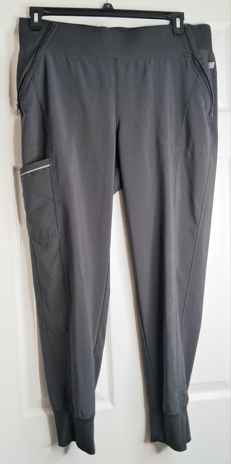 Unisex Adults Jogger Pants Active Tapered Leg Wide Waist Band Running Gray Large