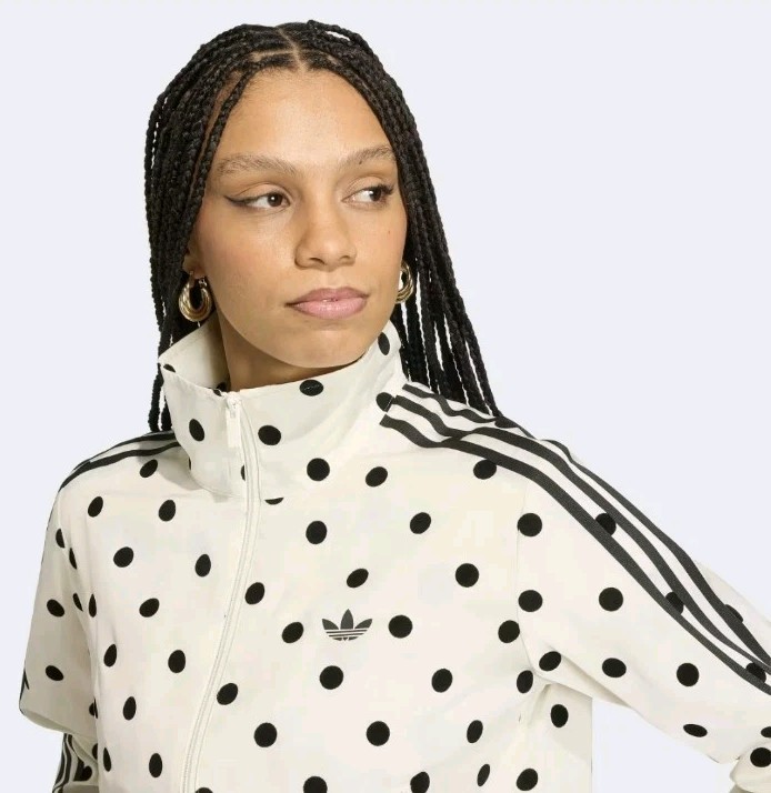 Adidas SATIN POLKA DOTS TT Track Top Jacket M Medium New Nwt