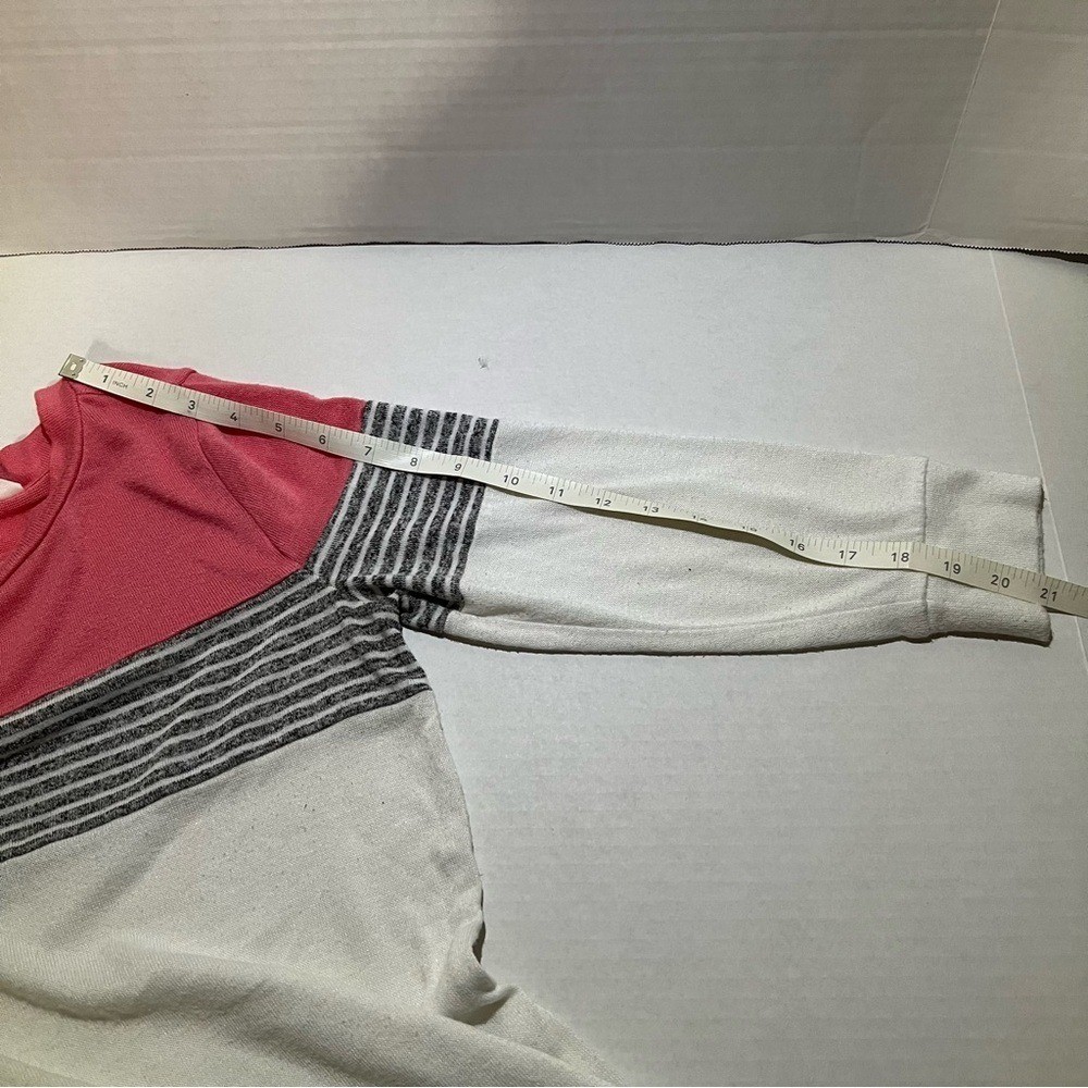 Market & Spruce Pink Stripe Colorblock Pullover shirt size Small