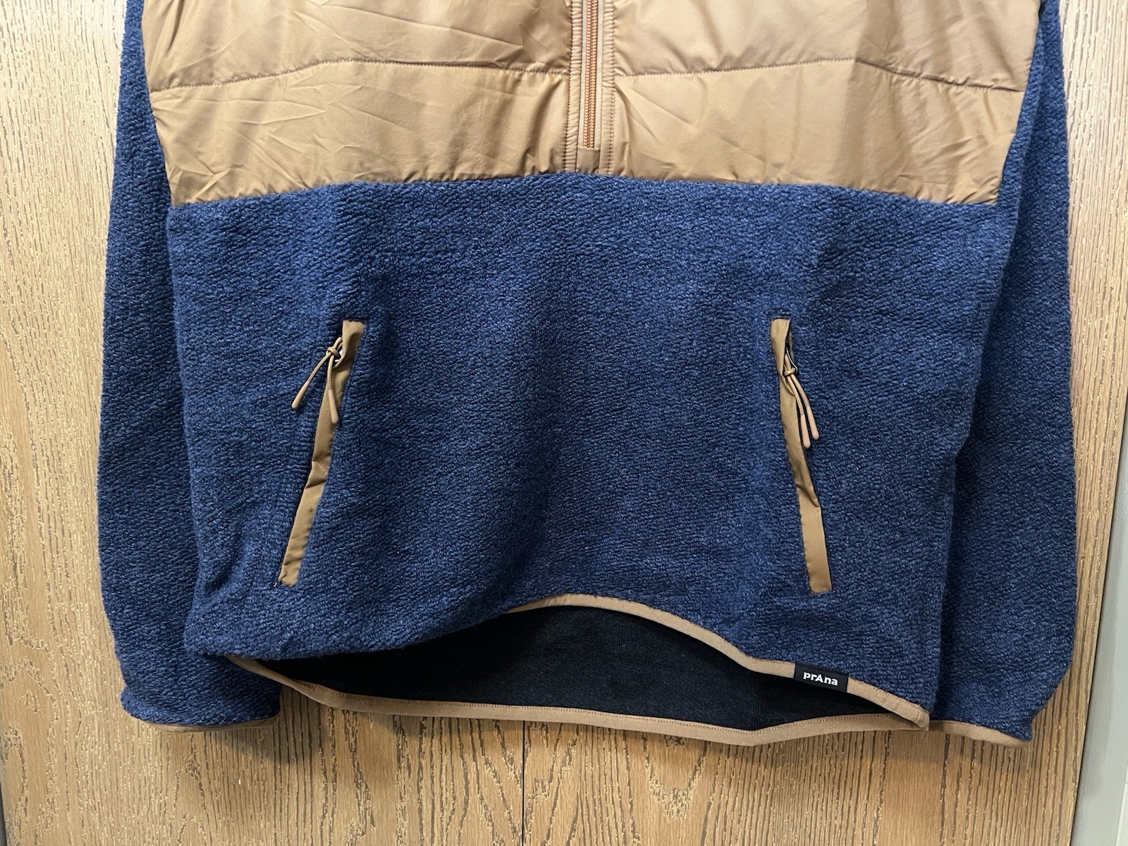 prAna Men’s Small IncrediWool 1/2 Zip Stormy Night Heather Quilted Pullover NWT