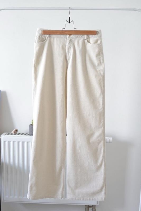 Max&Moi Beige Corduroy Straight Leg Pants Trousers FR 40