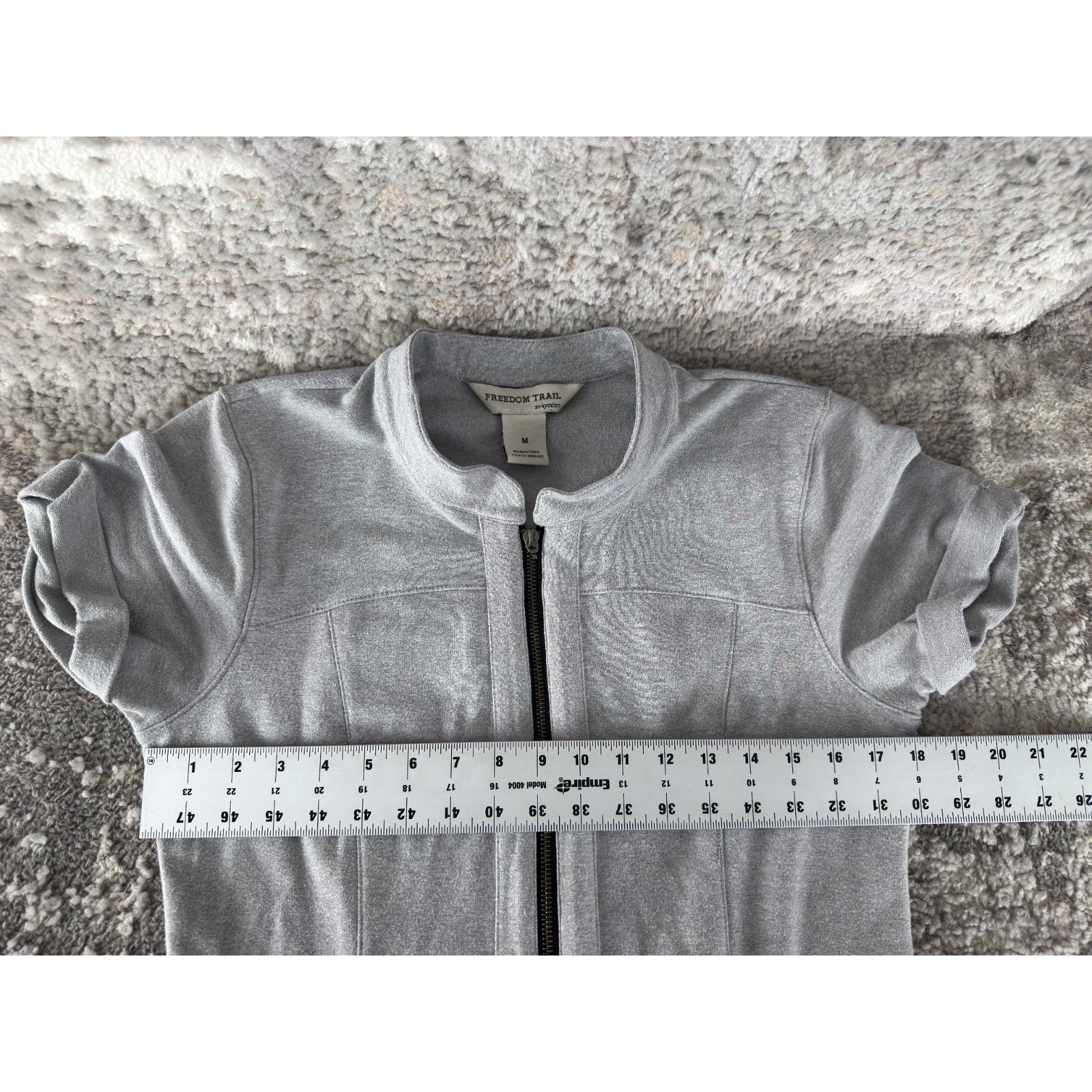 Freedom Trail Kyodan Size M Full Zip Knee Length Dress Gray Mock Neck