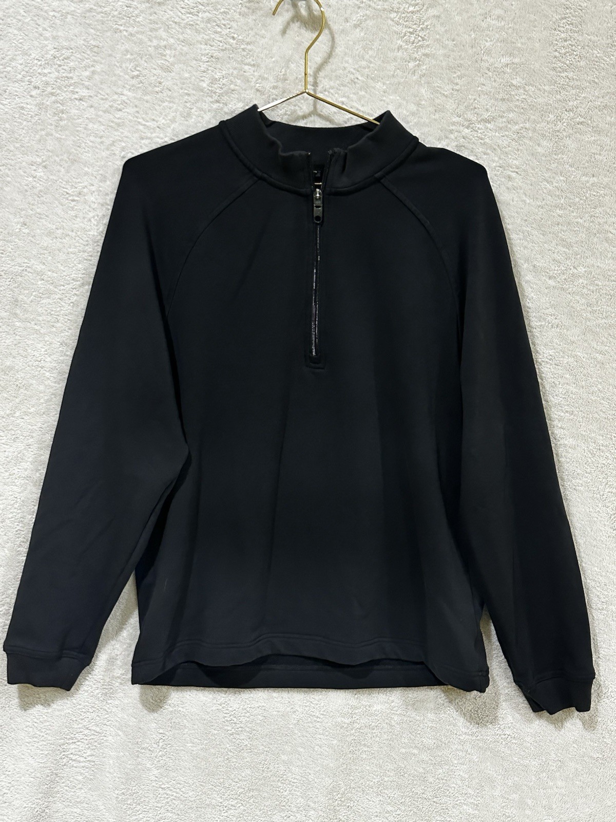 Public Rec Mens Medium Weekend Half Zip Pullover Black Sweater