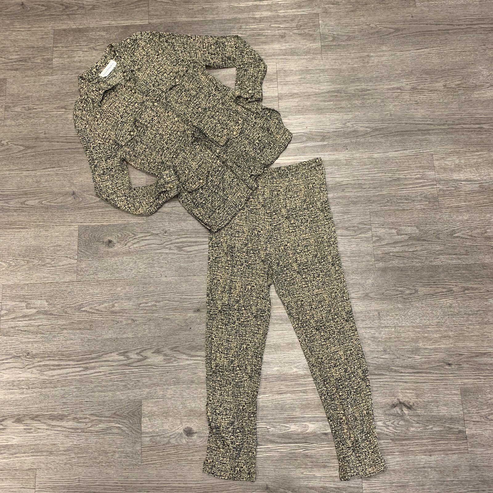 Vintage Norton McNaughton Pants Shirt Suit Set Size 12 & 14 Stretchy Rayon *READ