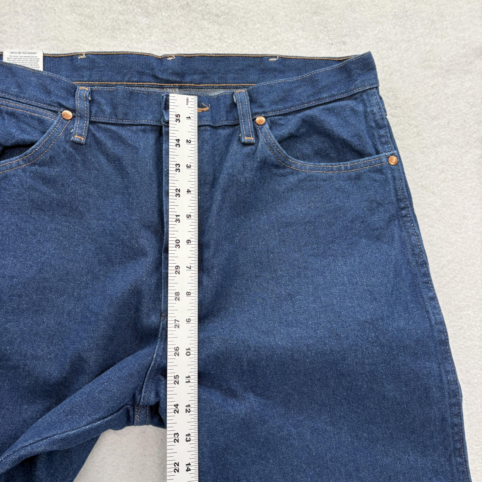 Wrangler Cowboy Cut Jeans Mens 34×34 Blue Dark Wash Regular Straight Denim 13MWZ