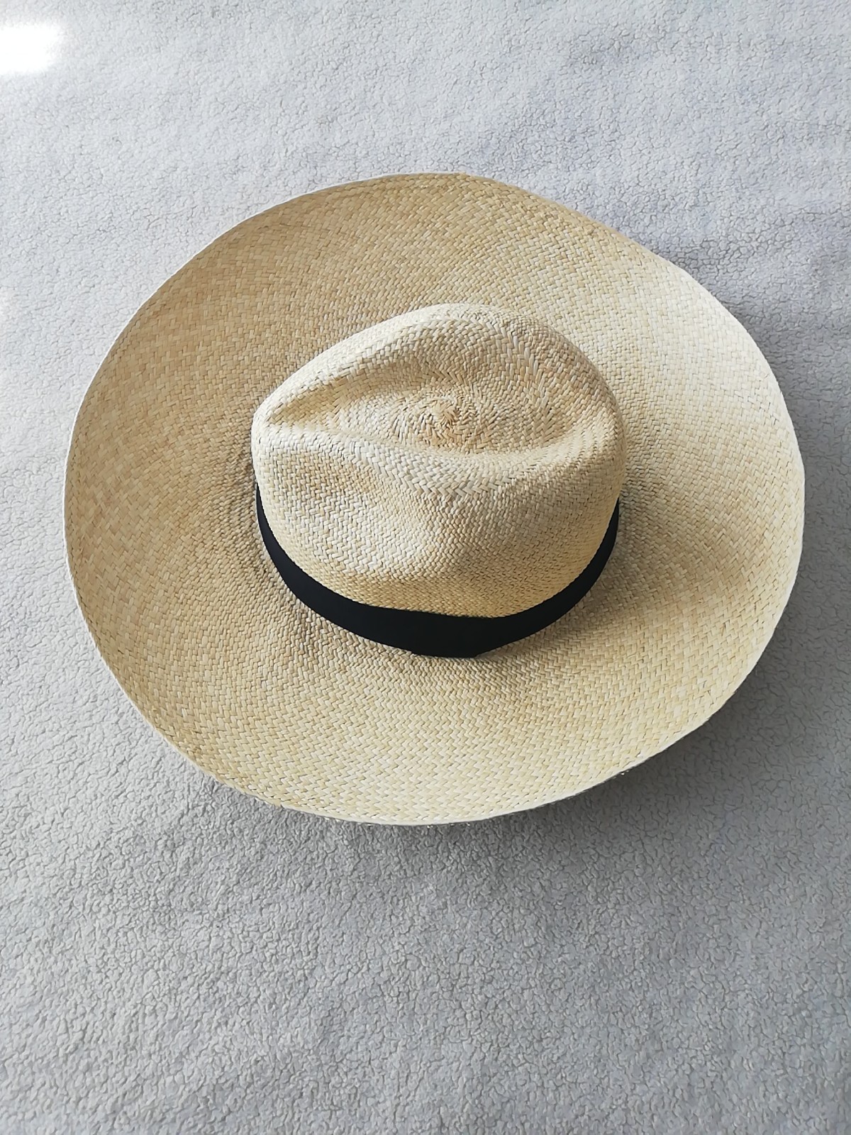 GENUINE ECUADOR HAT “PANAMA HAT” 100% TOQUILLA STRAW LARGE 60Cm CLASSIC BEIGE