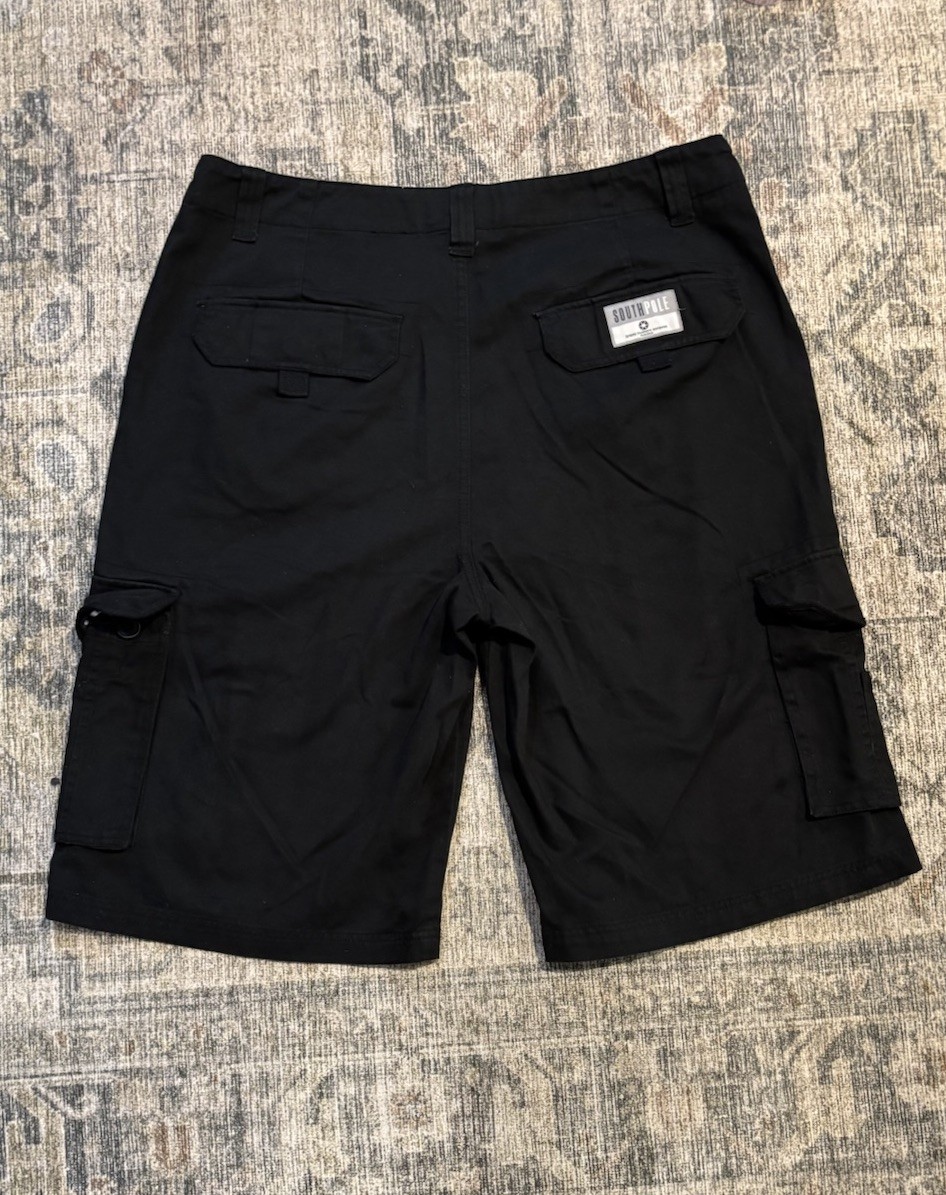 Southpole Men’s Black Cotton Cargo Shorts Size 36