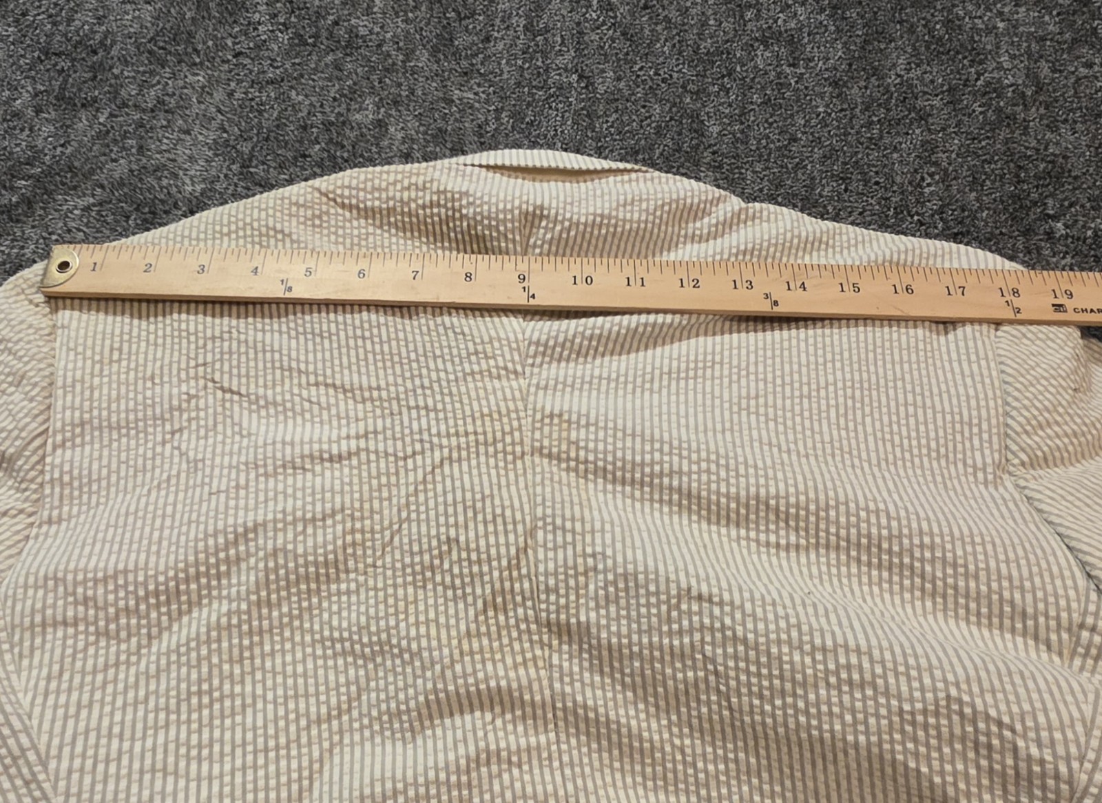 Haspel 2 Piece Seersucker Suit Tan Bisque White Men 46R 34×30 Old Money Southern
