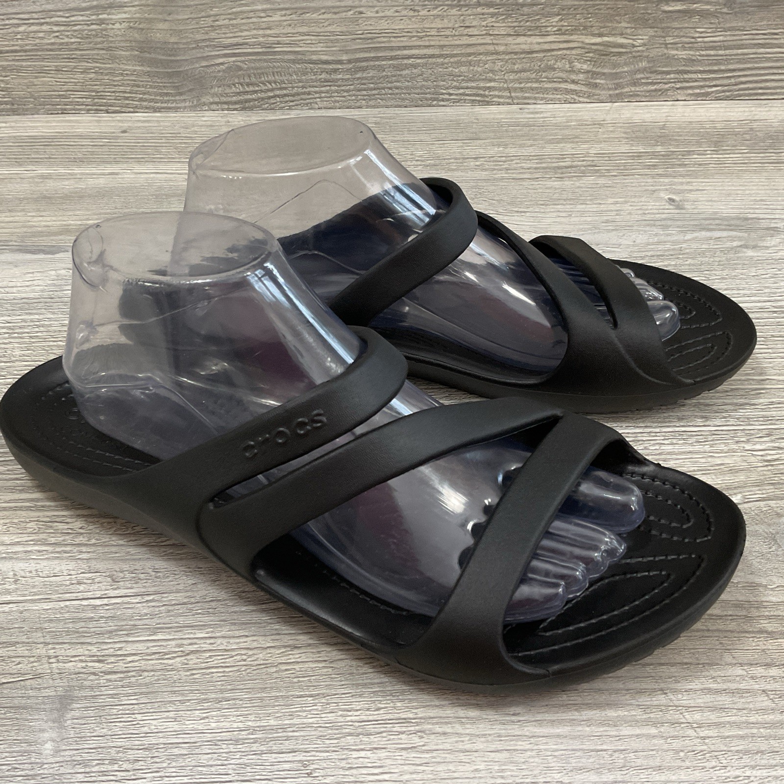 Crocs Sandals Kadee II Flip Flop Thong Black Rubber Slip On Open Toe Womens 11