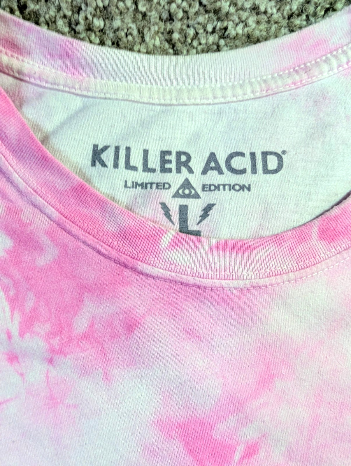 Killer Acid Limited Edition Pink Tie Dye Graphic Art T Shirt Large Psychedelic