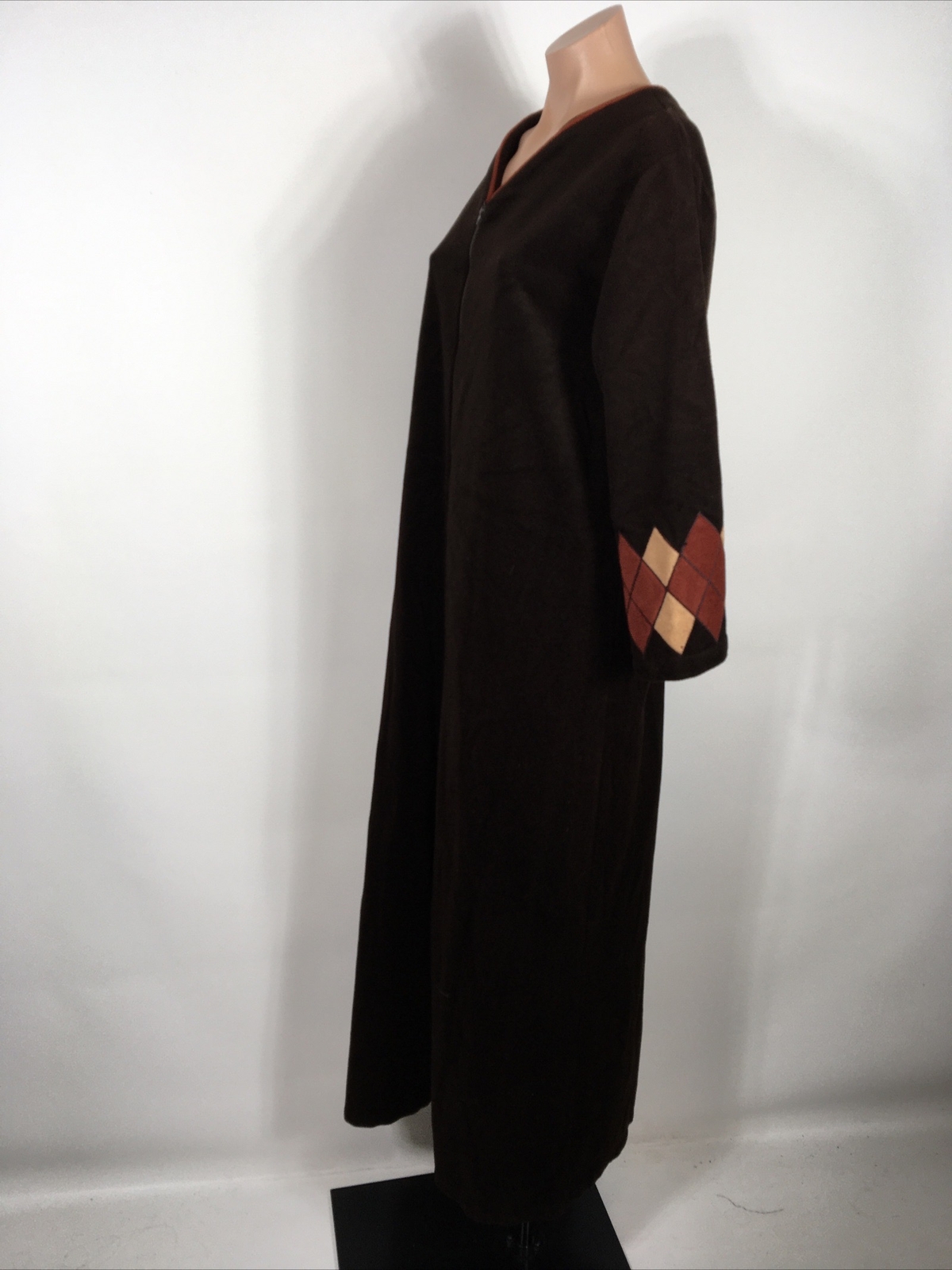 Vintage 70s Psychedelic Pattern Velour Kaftan Mumu Maxi House Dress – Medium