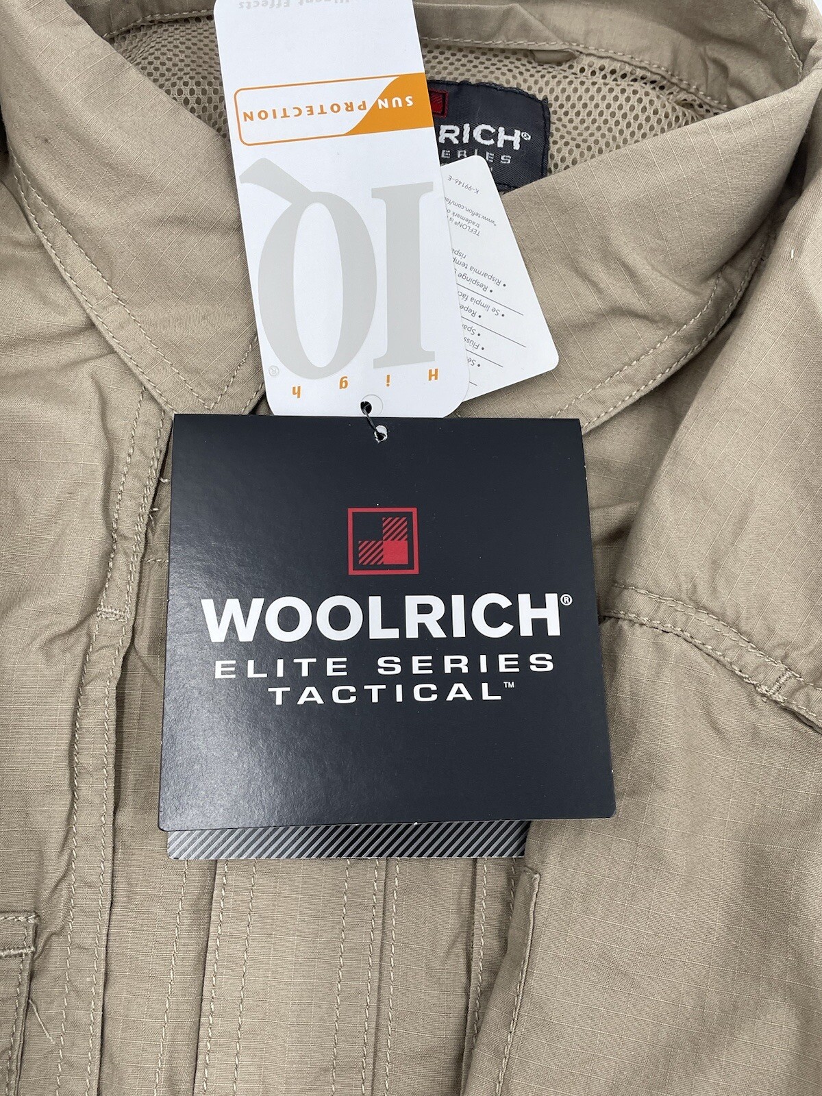 Woolrich Elite Series CCW Men’s Long Sleeve Khaki Operator Shirt Sz L 44912