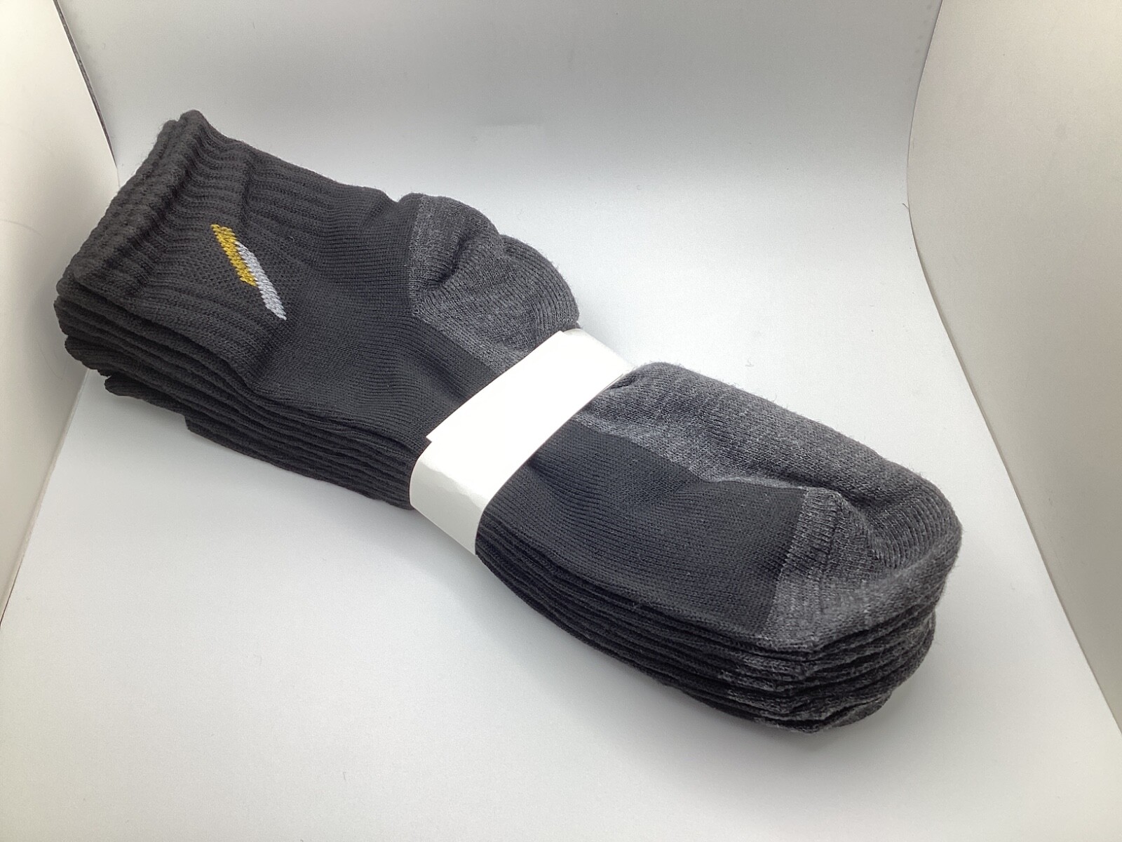 Unisex Cotton Ankle Quarter Socks -5 Pairs Black/Gray Casual Sports -Size 9-11