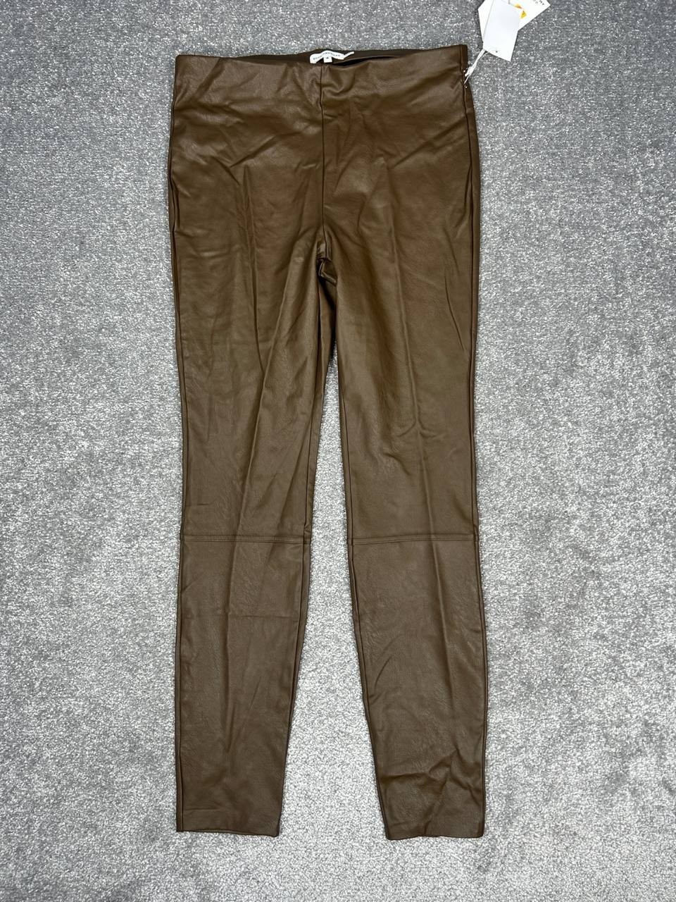 Good American Faux Leather Legging Pants Womens 4 Brown High Rise Skinny Leg New