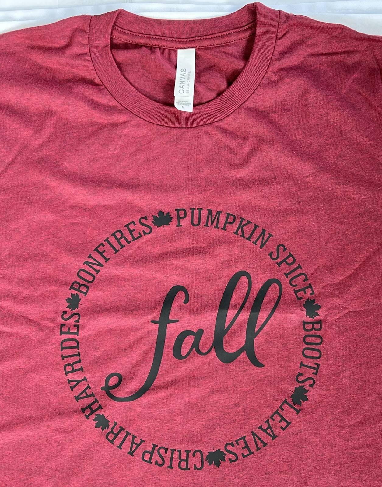 New Handmade Fall T-Shirts | Bella + Canvas & HTV | Various Fall Colors | Size M