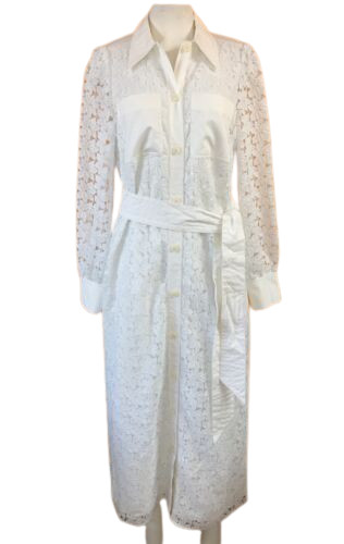 KATE SPADE NEW YORK FRESH WHITE LEAF LACE SHIRT SIZE 00