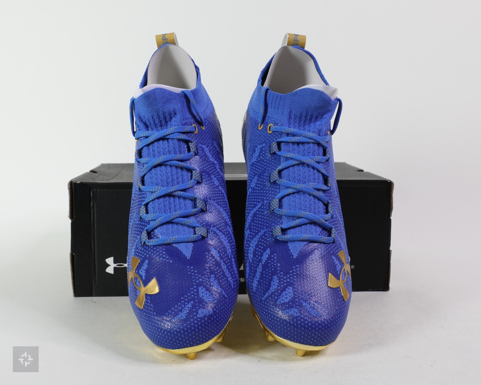 Under Armour Spotlight Lux MC Blue Gold Football Cleat Size 9.5-14 (3023960-403)