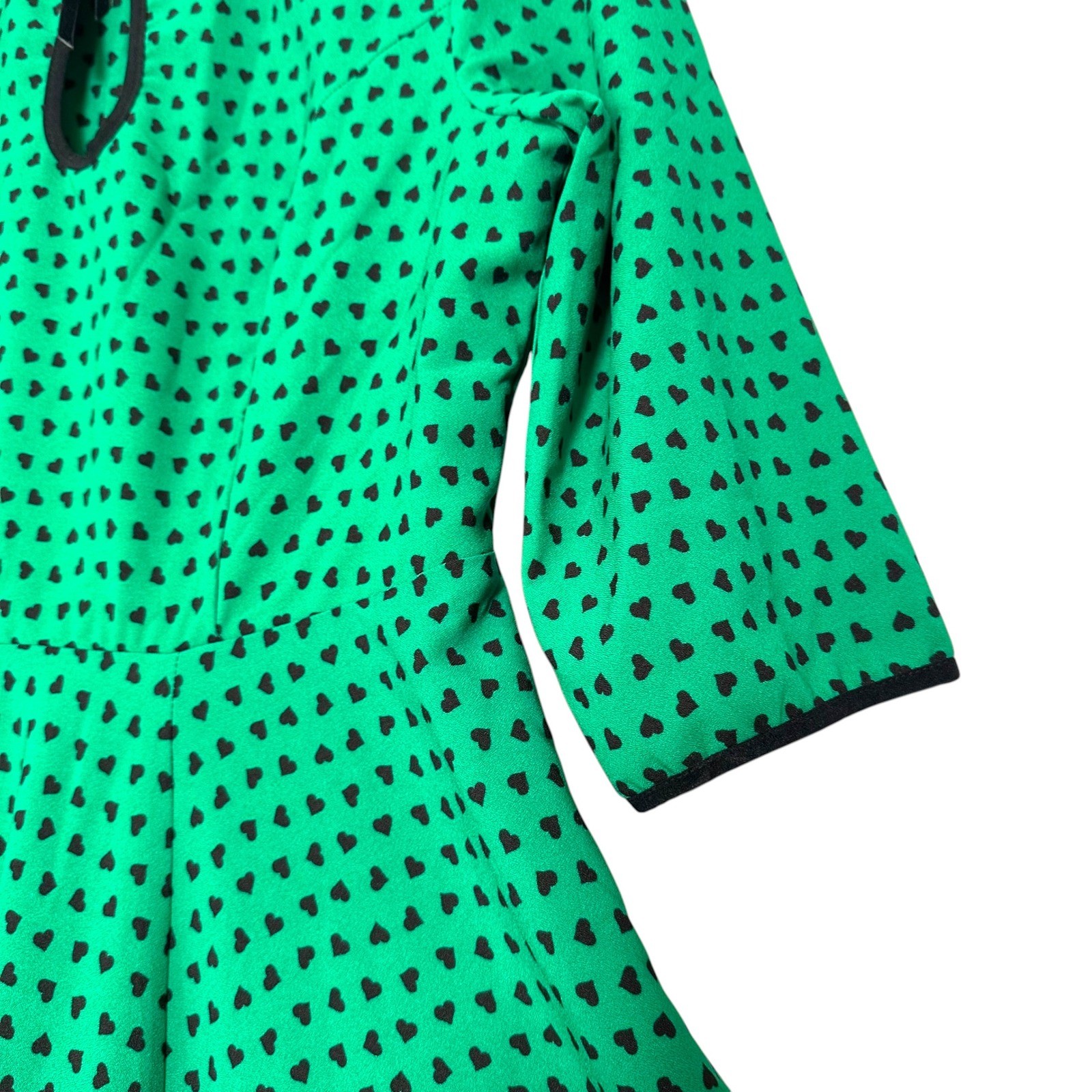 Hell Bunny Dress Paradisum 50s Keyhole Heart Polka Dot Green L Rockabilly Pinup