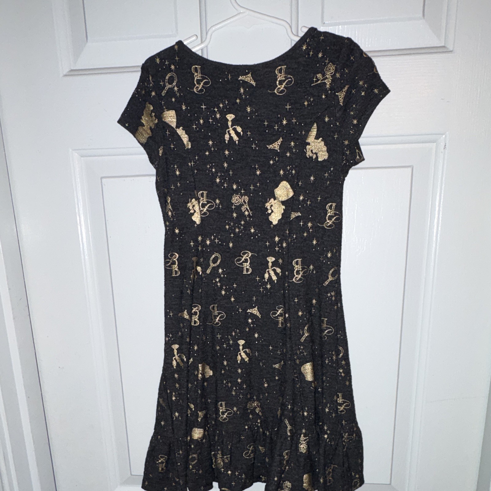 Disney Jumping Beans Limited Edition Princess Dress Black Gold Belle Ruffle Hem
