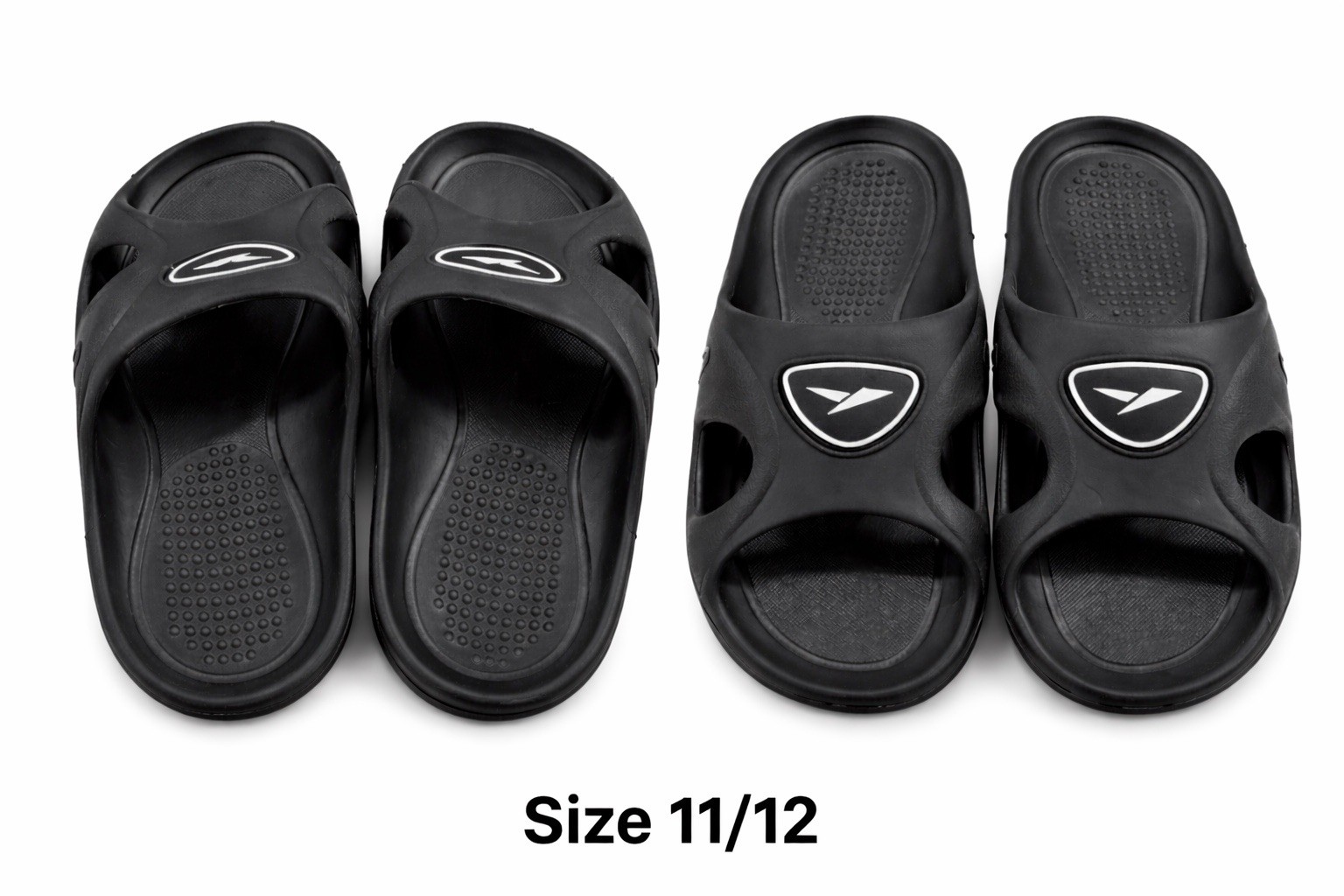 Black Slip On Slide Open Toe Sandals for Men Casual Summer Synthetic Upper