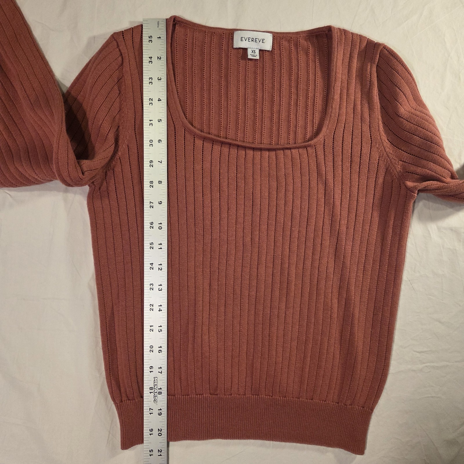 Evereve Kaia Knit Sweater Lightweight Scoop Neck, Women’s Size XS, Salmon Pink