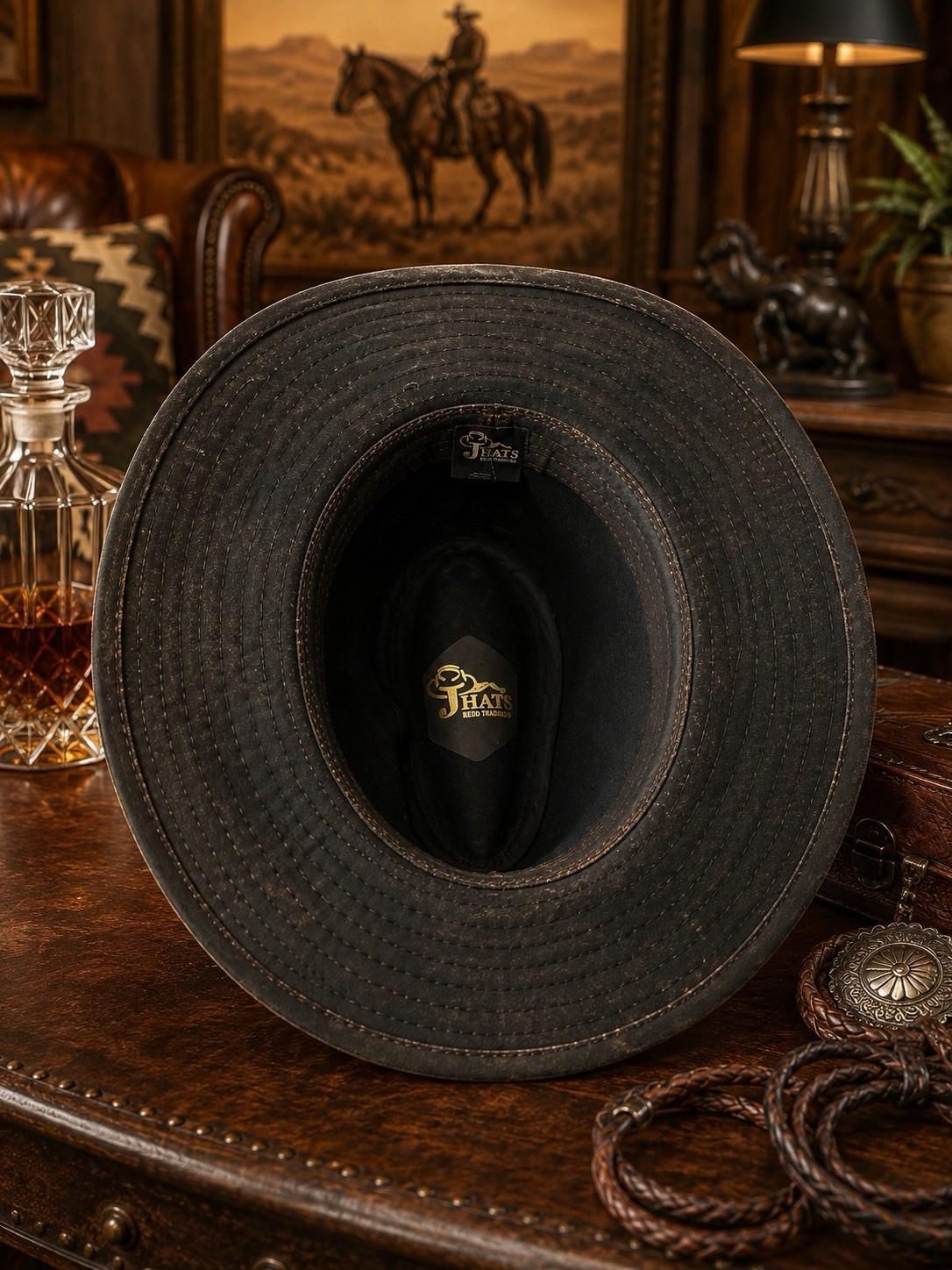 J Trade Eco Leather Outback Hat Wide Brim Unisex