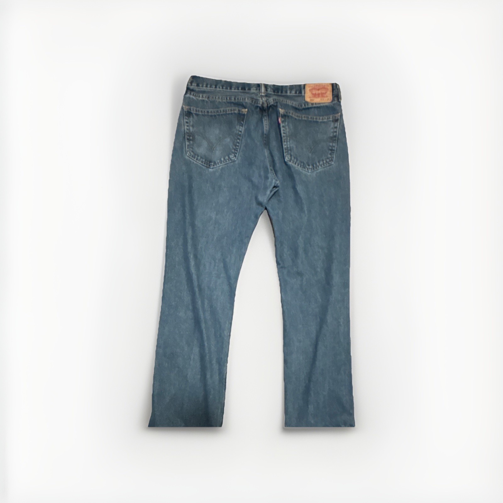 Levi’s Straight Fit Blue Denim Jeans Cotton Logo Button Zip 5-Pocket 500 Series