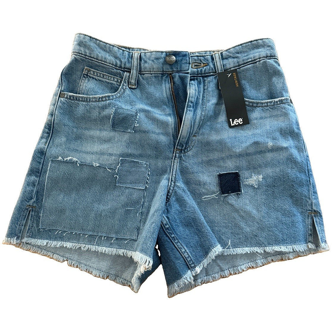 Lee Heritage Women’s Blue Denim Cut-Off Shorts 29W Mid Rise 4.5″ Inseam