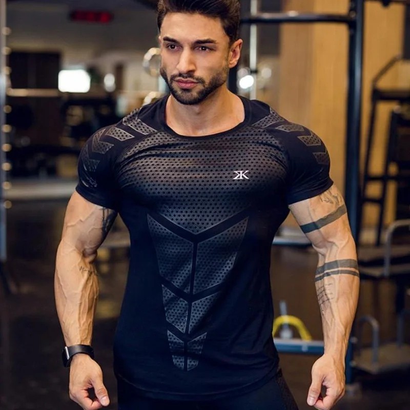 Compression Athletic men Fitness Shirt Base Layer Top Sports Gym Tight Dry