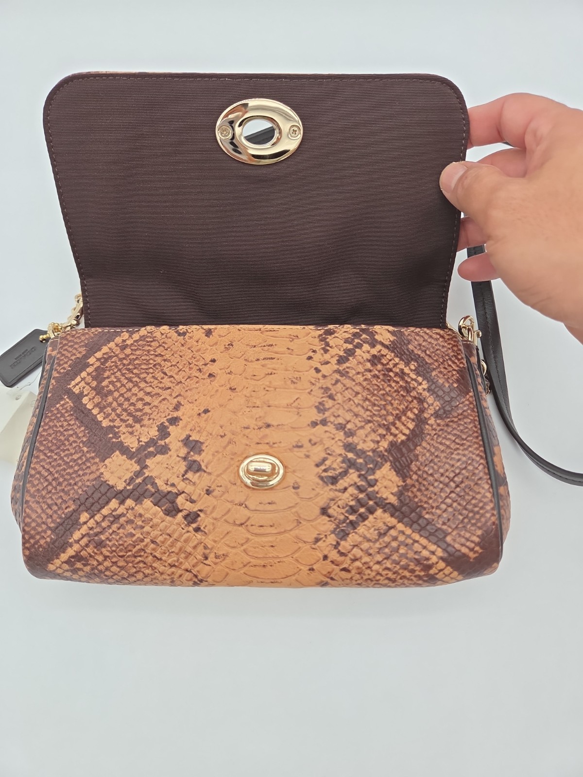 Coach Snake Mini Ruby Crossbody Handbag 35555 IM(Light Gold)/Natural Vtg 90s Y2K