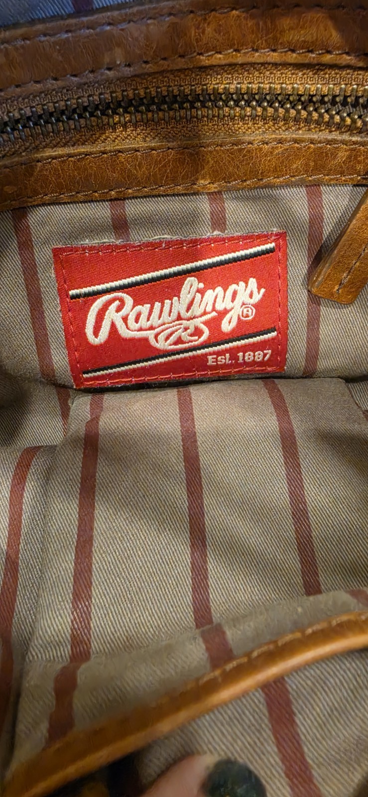 Rawlings Brown Distressed Crossbody Bag Zip Adjustable Strap Pockets Lined