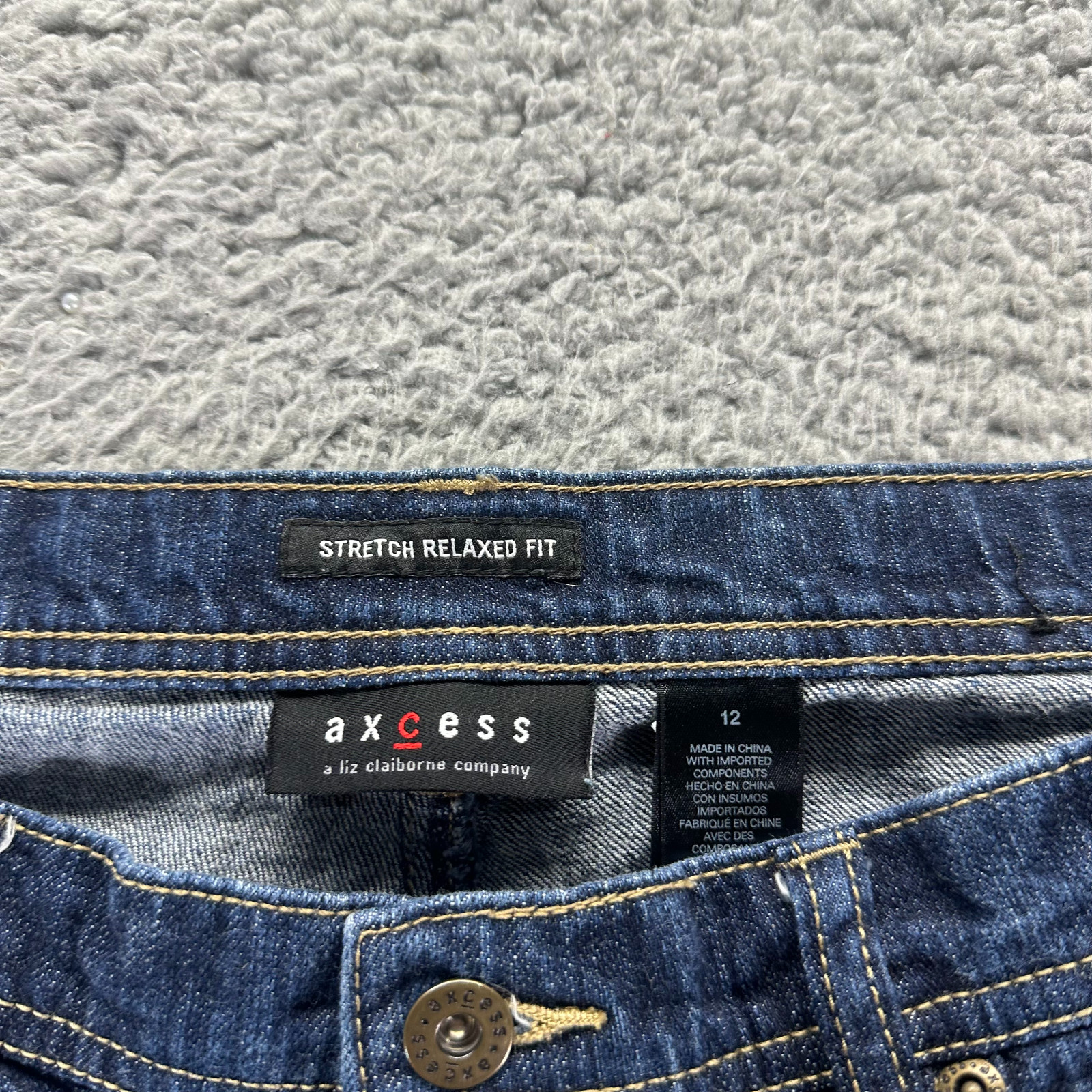 Axcess Jeans Women’s 12 Blue Cotton Denim Bootcut Relaxed Fit Workwear Stretch