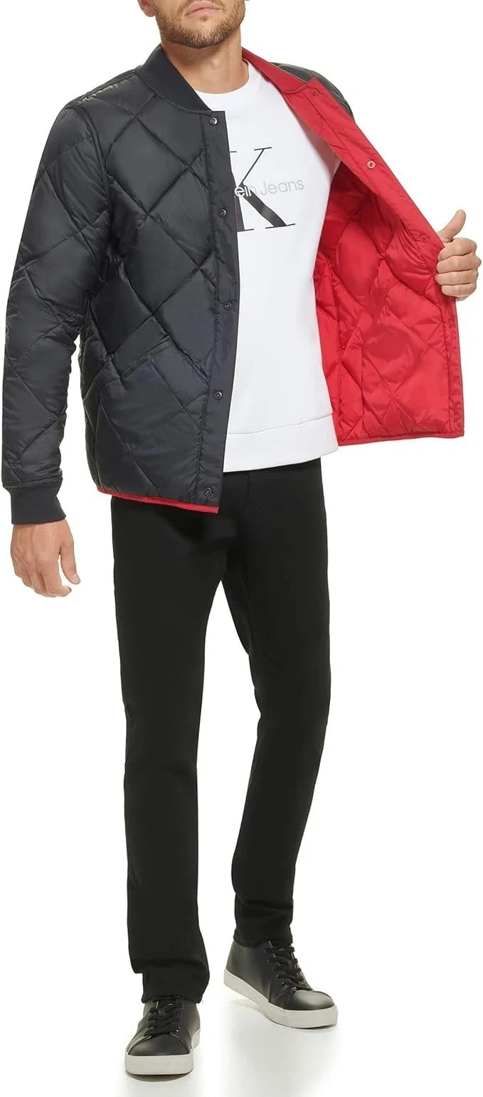 NWT $195 Calvin Klein Mens Size M Reversible Diamond Quilted Jacket CM251940