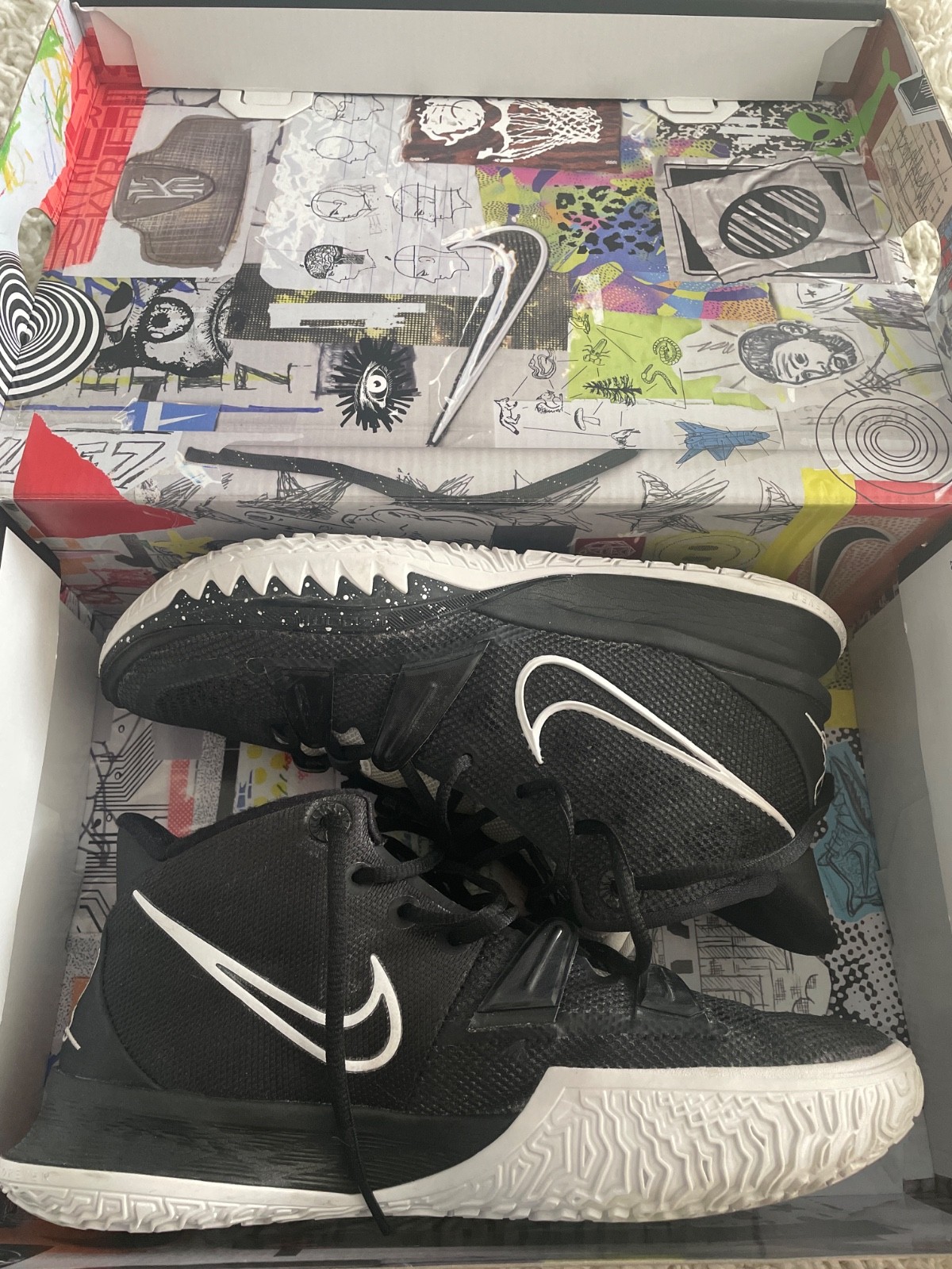Size 8- Nike Kyrie 7 TB Black White