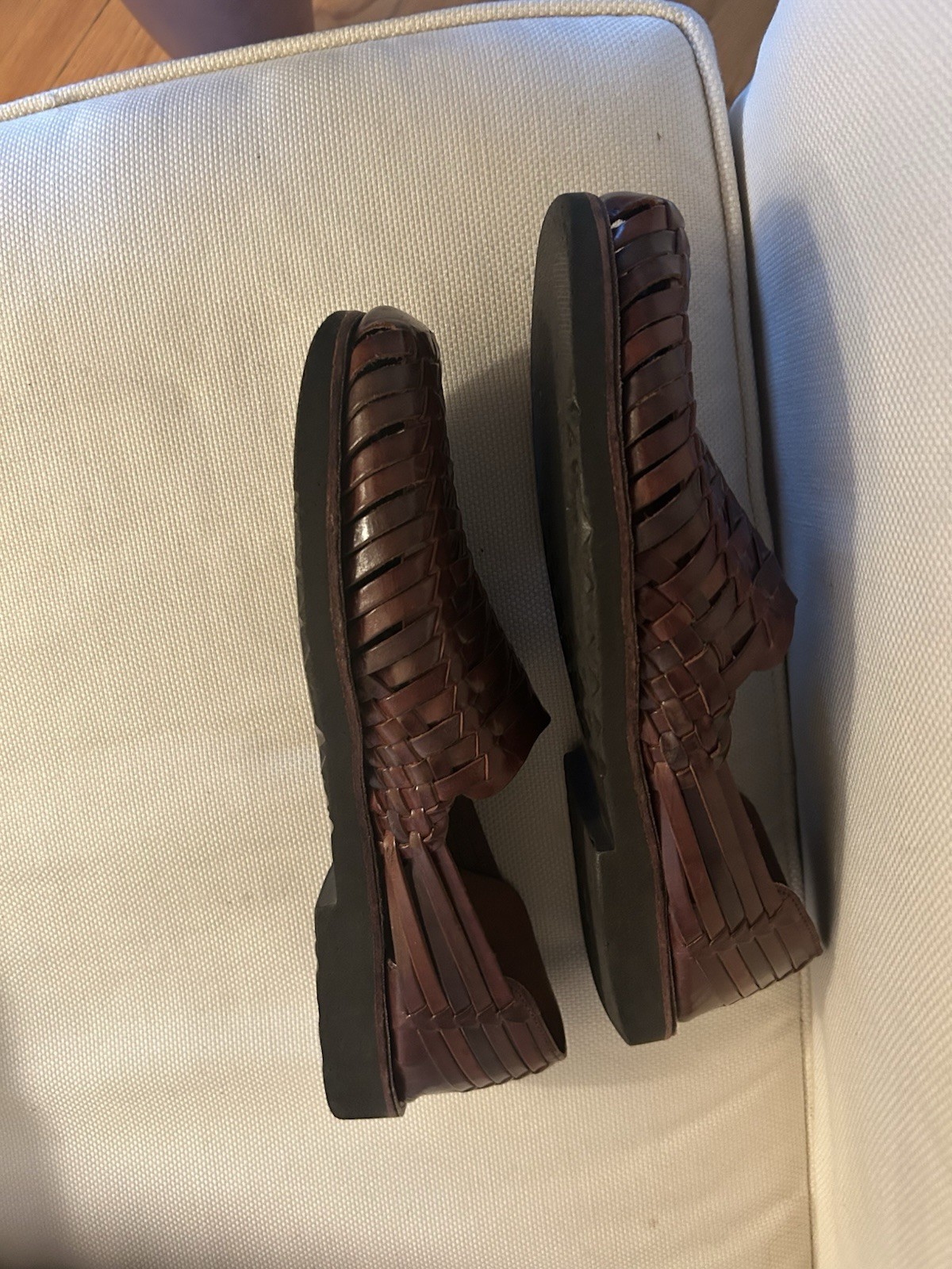 Sunsteps Mens Size 10.5 Brown Huarache Leather Hand Woven Shoes