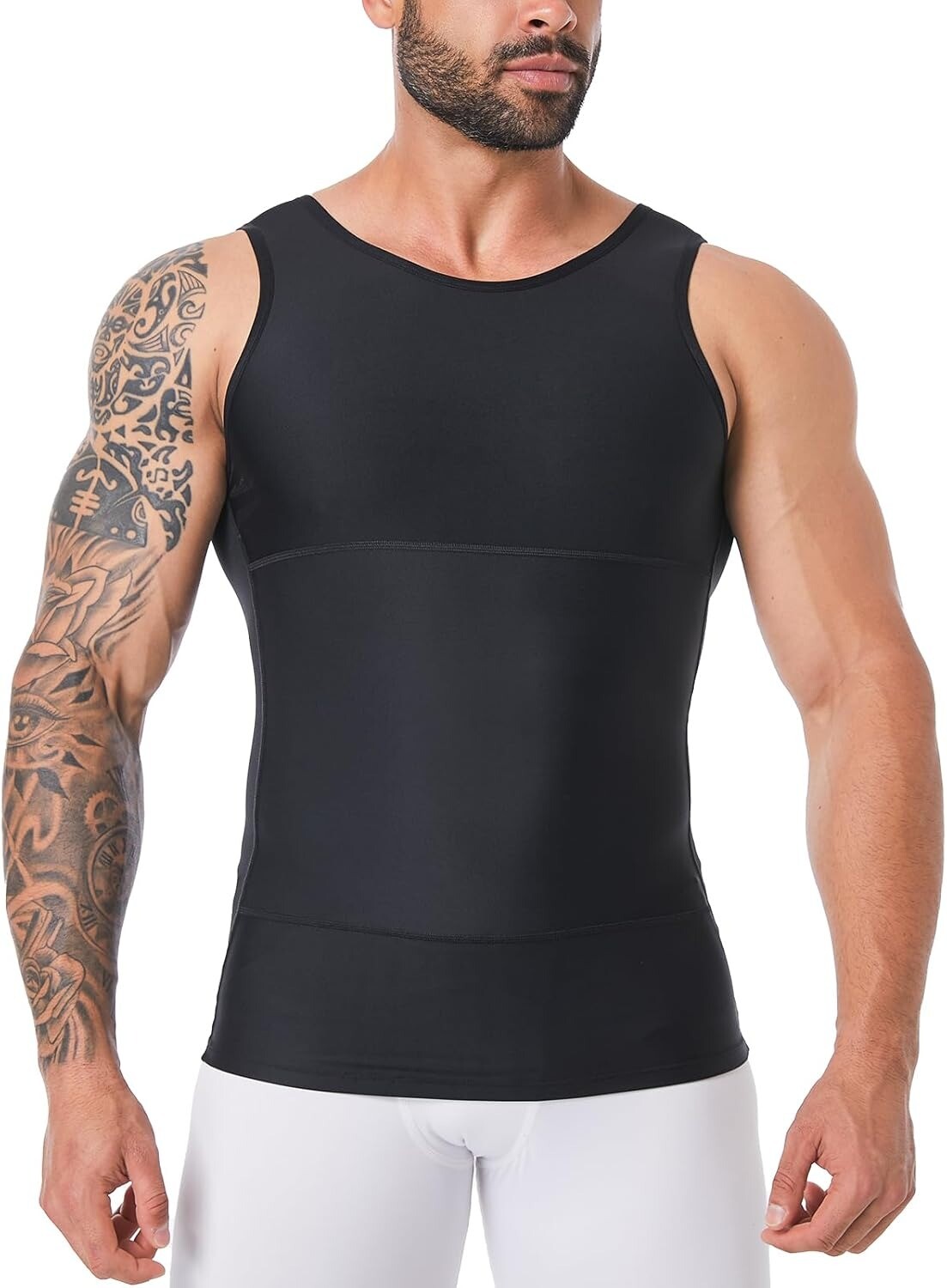 Mens Compression Slimming Undershirt Body Shaper Vest Workout Tank Top Shapewear
