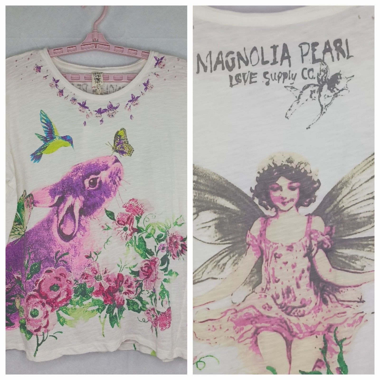 Magnolia Pearl Cotton Jersey Forest Fell Bohemian Boyfriend Tee OS baggy Artsy