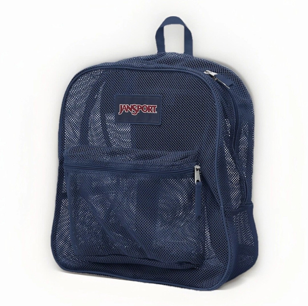 Jansport Mesh Backpack School Travel Gym Sports Bag Adult Kids Blue Unisex New