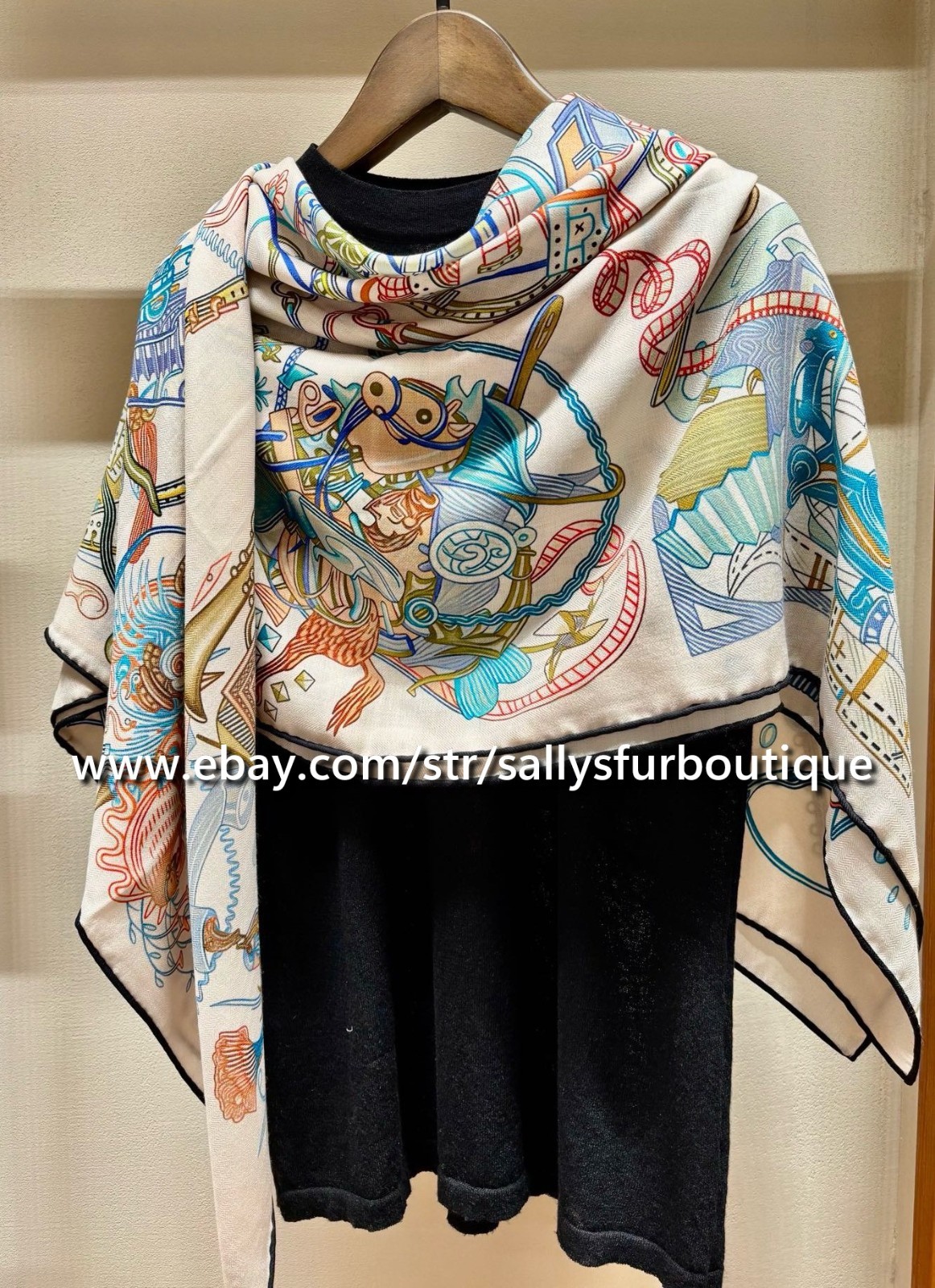 2026 Sallys 70% Cashmere 30% Silk Wrap Scarf Future Print Double Face Shawl 53″